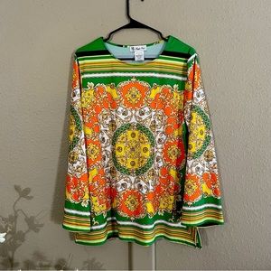 Maggie Sweet, Medallion print top. Women’s size Large. Vintage boho, tunic.
